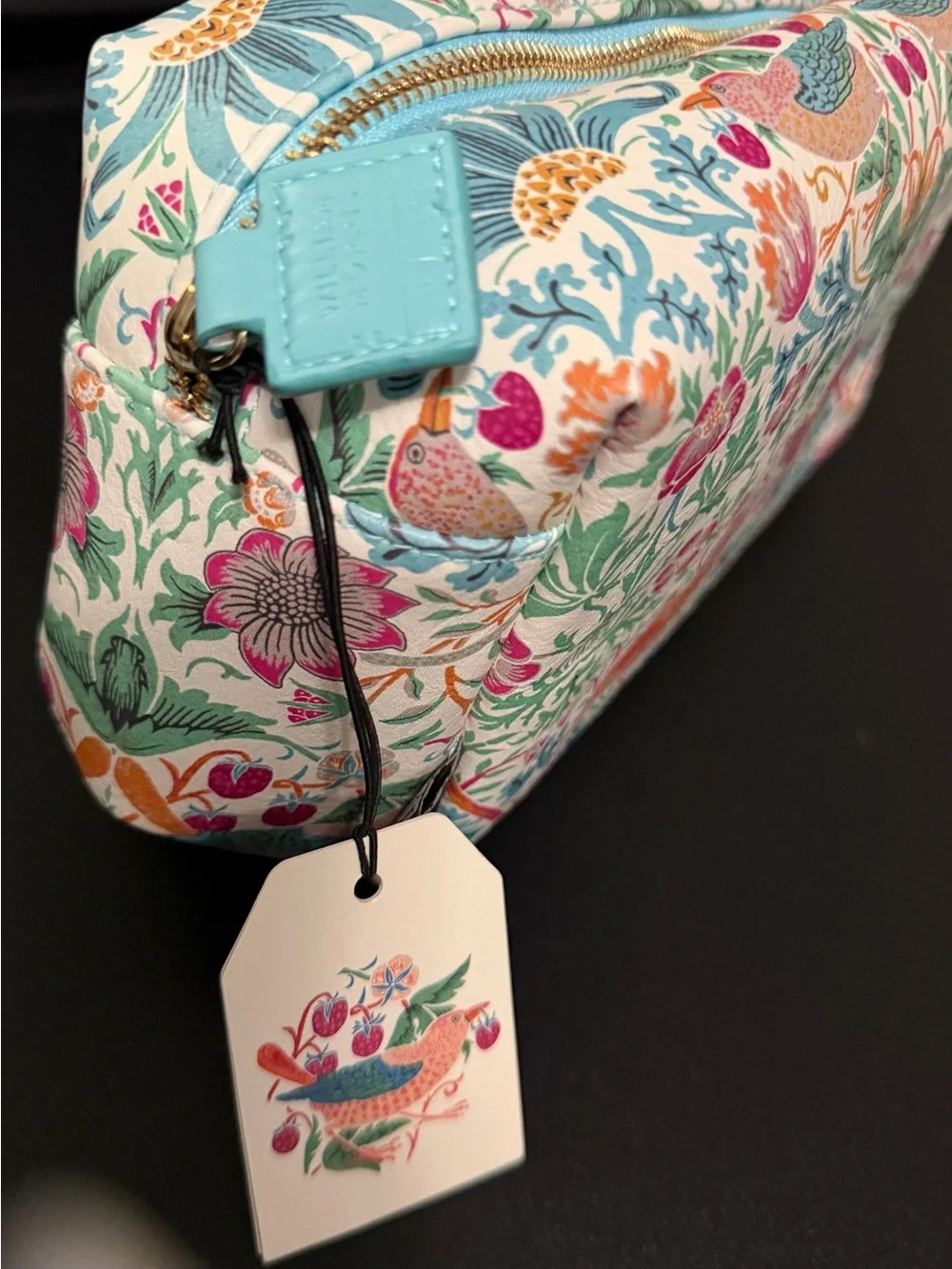 William Morris At Home Strawberry Thief Wash Bag NWT